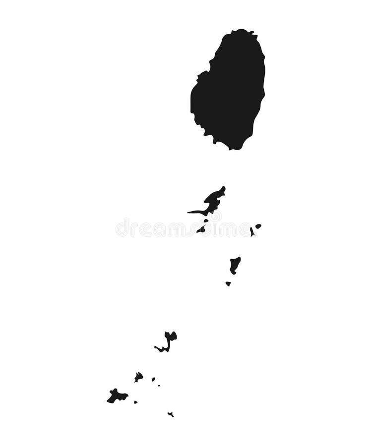 Saint vincent the grenadines vector map. illustration country isolated background royalty free illustration