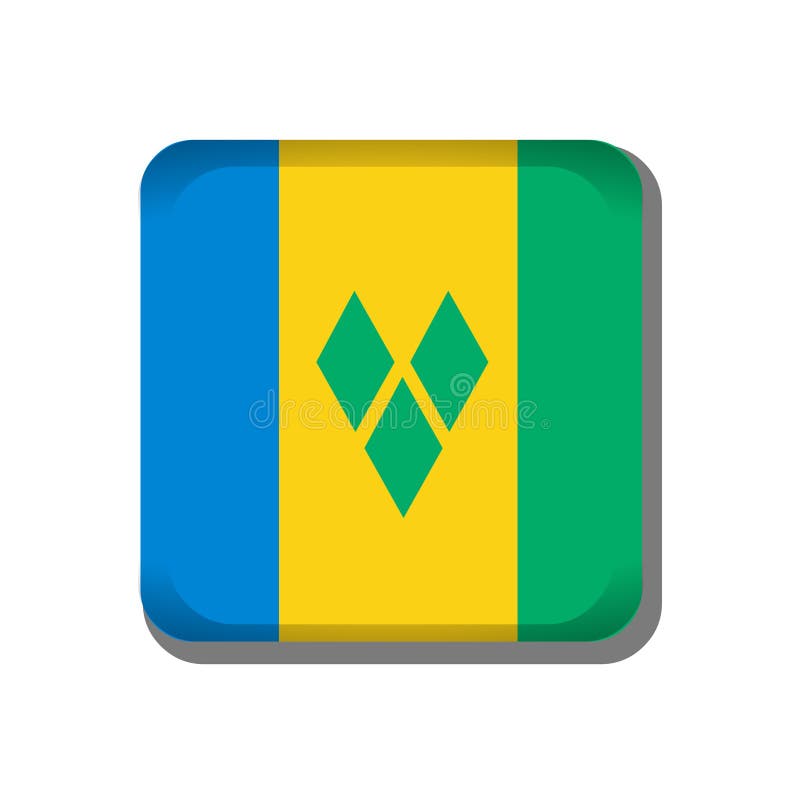 Saint Vincent s & Grenadines flag button icon isolated on white background stock illustration.