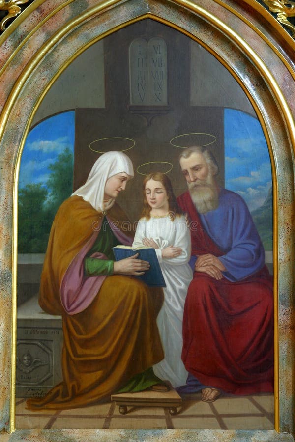 Sainte Anne et Joachim avec la Vierge Marie