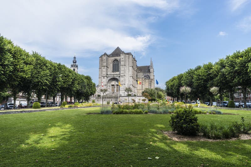 The Sainte-Waudru Collegiate Church in Mons, Belgium