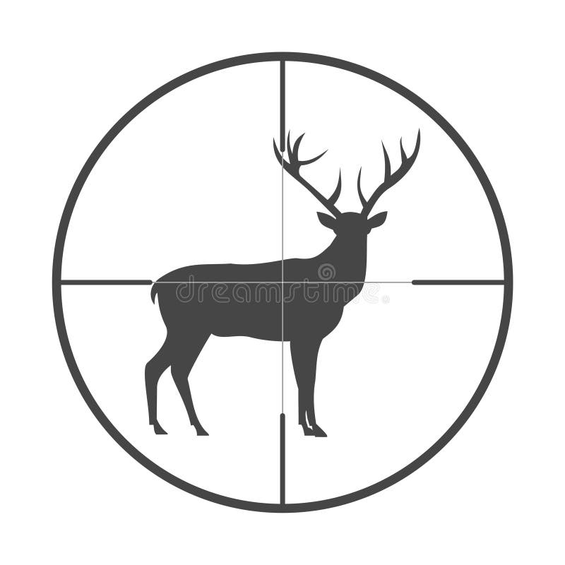 Hunting Season with Deer in gun sight icon, vector icon. Hunting Season with Deer in gun sight icon, vector icon