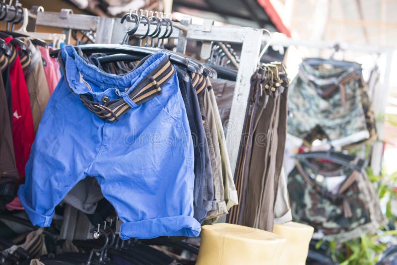 SAKAEO, THAILAND - MAY 21, 2016 : Men's Fashion in shop for sale royalty free stock photos SAKAEO, THAILAND - MAY 21, 2016 : Men's Fashion in shop for sale royalty free stock photos