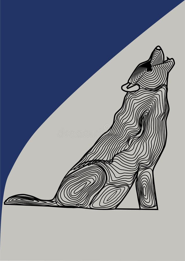 Sakral djur varg i en vektorbild, varg som är svartvit på en kulör bakgrund royaltyfri illustrationer Sakral djur varg i en vektorbild, varg som är svartvit på en kulör bakgrund royaltyfri illustrationer