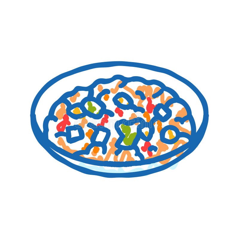 Saksuka icona turca della cucina illustrazione di doodle illustrazione di stock