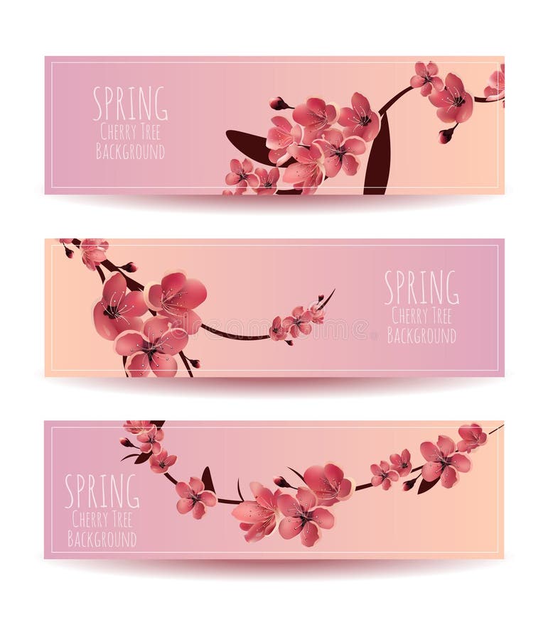 Sakura, Cherry Blossoming Tree Vector Background Illustartion royalty-vrije illustratie Sakura, Cherry Blossoming Tree Vector Background Illustartion royalty-vrije illustratie