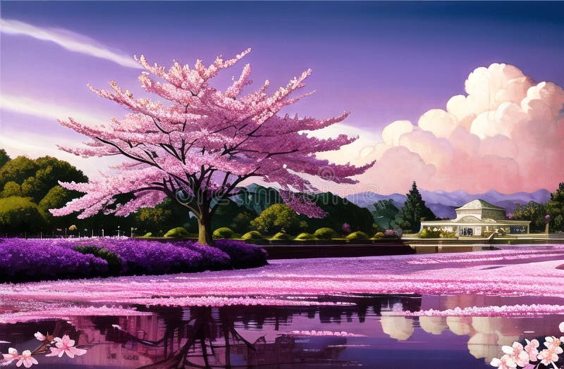 Sakura. Cherry Blossoms in Spring, Japan Stock Illustration