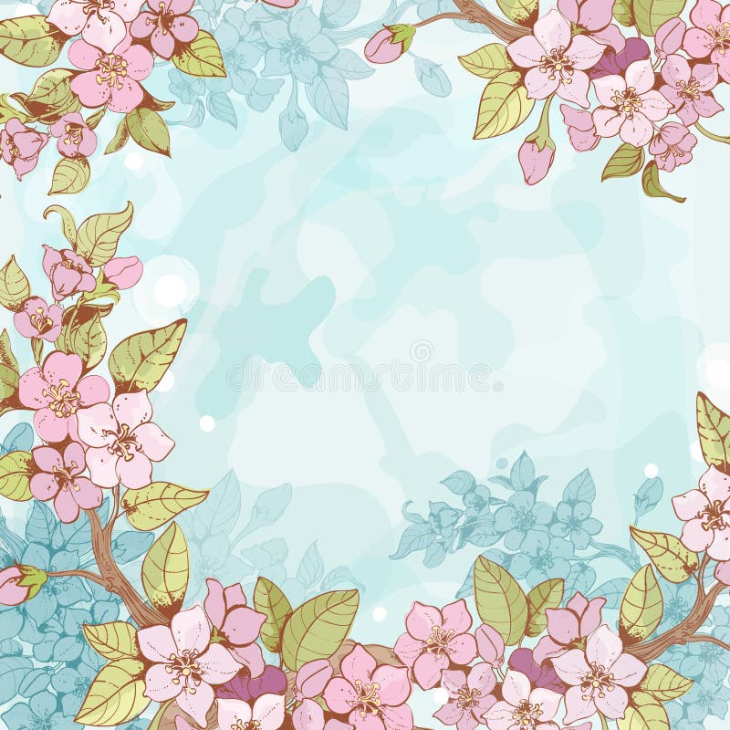 Sakura gałąź ramy tło royalty ilustracja Sakura gałąź ramy tło royalty ilustracja