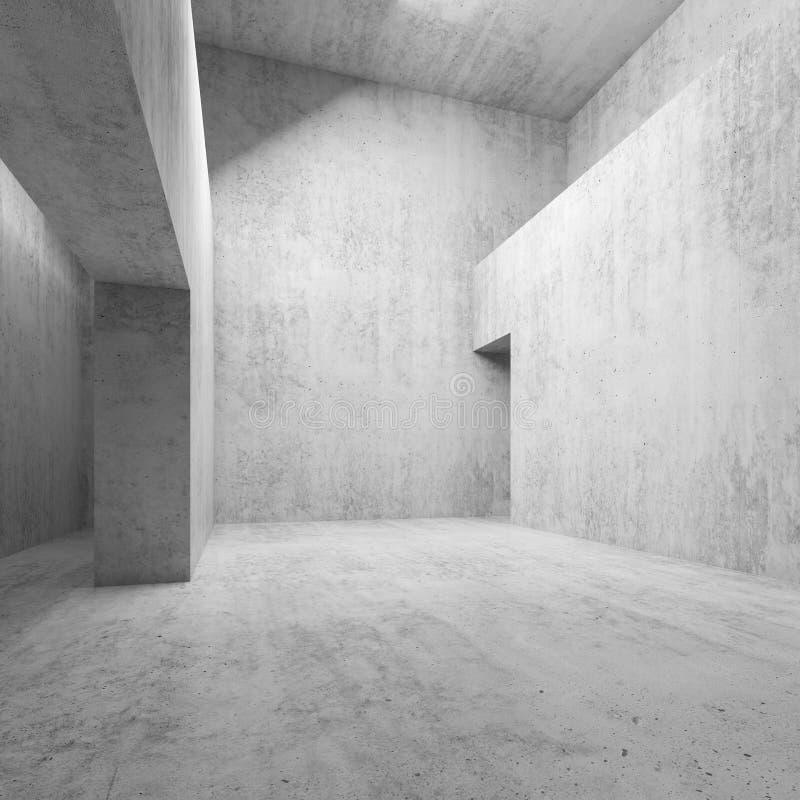 Sala concreta branca vazia abstrata do interior 3 d ilustração do vetor Sala concreta branca vazia abstrata do interior 3 d ilustração do vetor