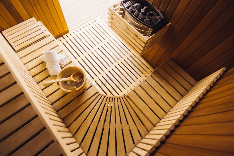 Sala da sauna foto de stock Sala da sauna foto de stock