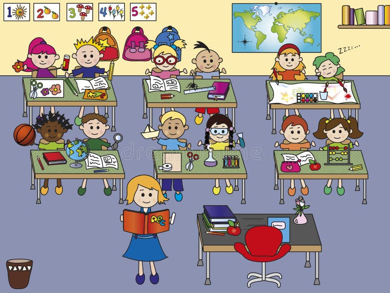 Sala de aula da escola ilustração stock Sala de aula da escola ilustração stock
