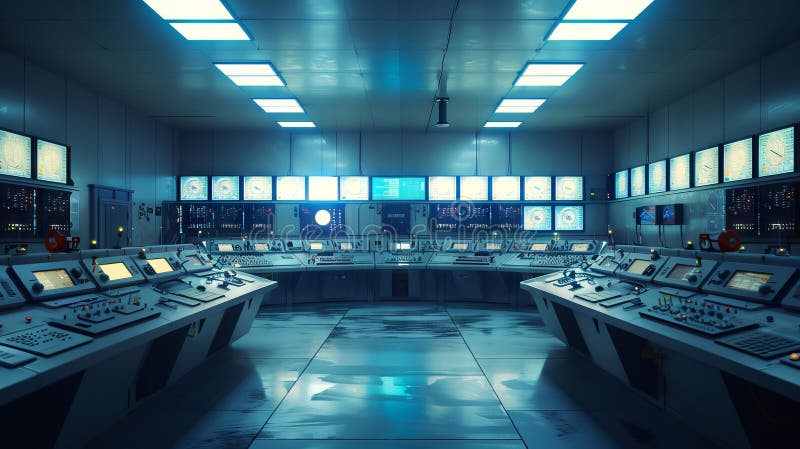 Sala de control Hightech din centrala electrică. concept de management energetic futuristic technology industrial stock photos