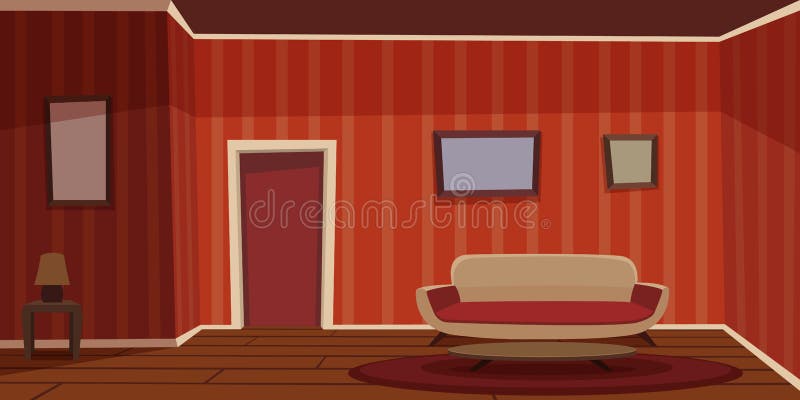 Sala de estar retra ilustración del vector