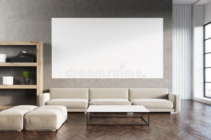 Sala de visitas com cartaz, madeira ilustração stock Sala de visitas com cartaz, madeira ilustração stock