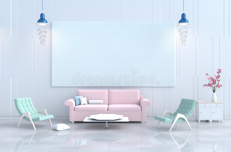Sala de visitas pastel no dia de Natal, ano novo ilustração royalty free Sala de visitas pastel no dia de Natal, ano novo ilustração royalty free