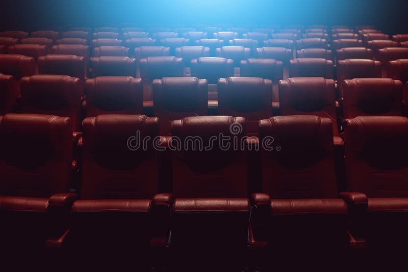 Sala del teatro o cinema vuota di film con i sedili rossi immagine stock Sala del teatro o cinema vuota di film con i sedili rossi immagine stock