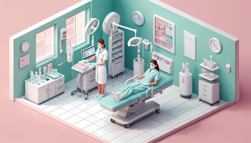 Sala di esame medico generata AIG illustrazione di stock