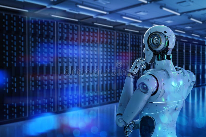 Sala de servidores de automação ilustração royalty free