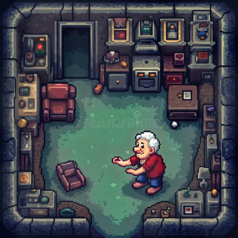 Sala giochi retroripixel royalty illustrazione gratis