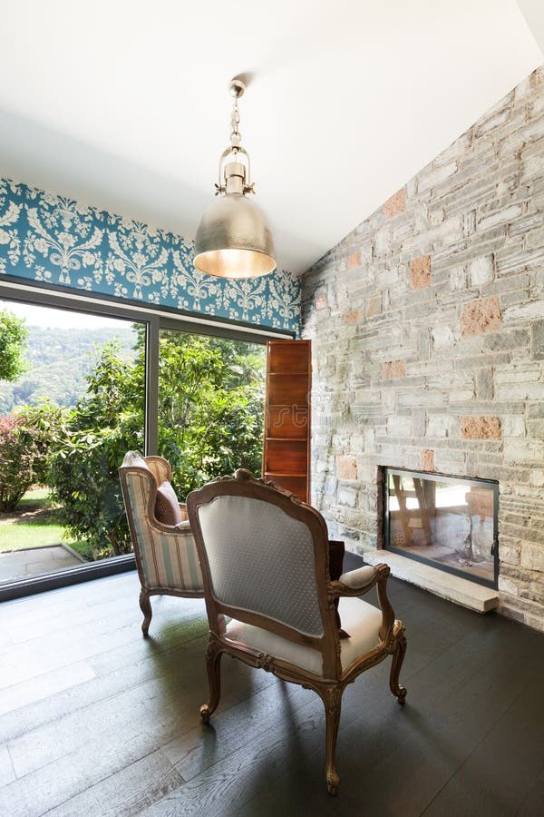Sala interior, bonita foto de stock royalty free