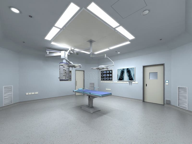 3d rendered image of an operating room. 3d rendered image of an operating room