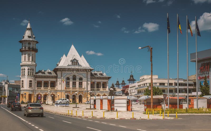 Sala orașului Buzău este o arhitectură frumoasă stock photo