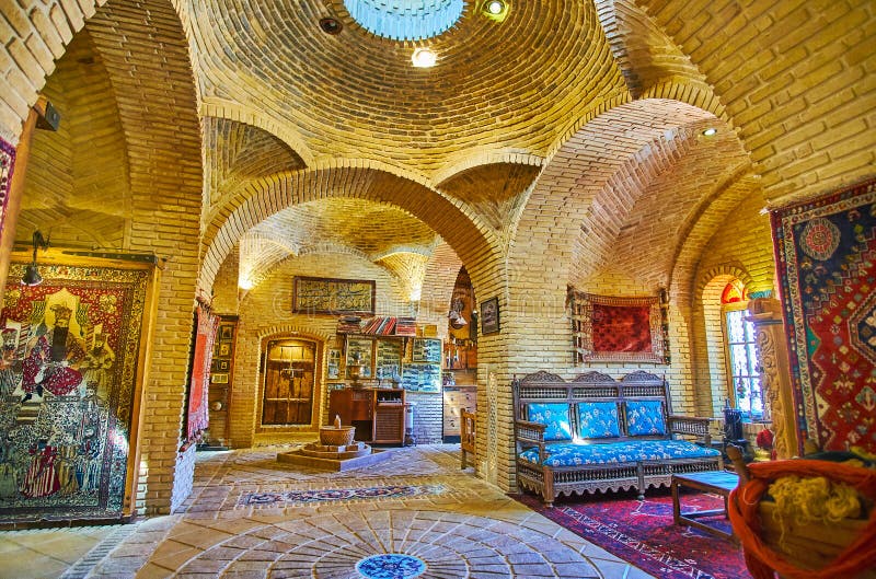 Sala stary dywanika bazar, Shiraz, Iran zdjęcie royalty free