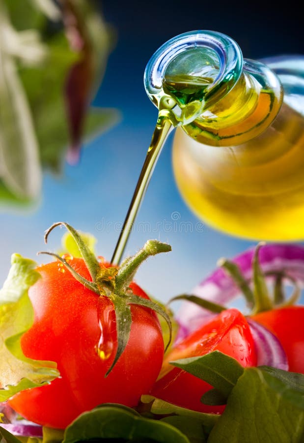 Vegetable Salad with Olive Oil Dressing Stock Photo Image of decoration, healthy 41215240