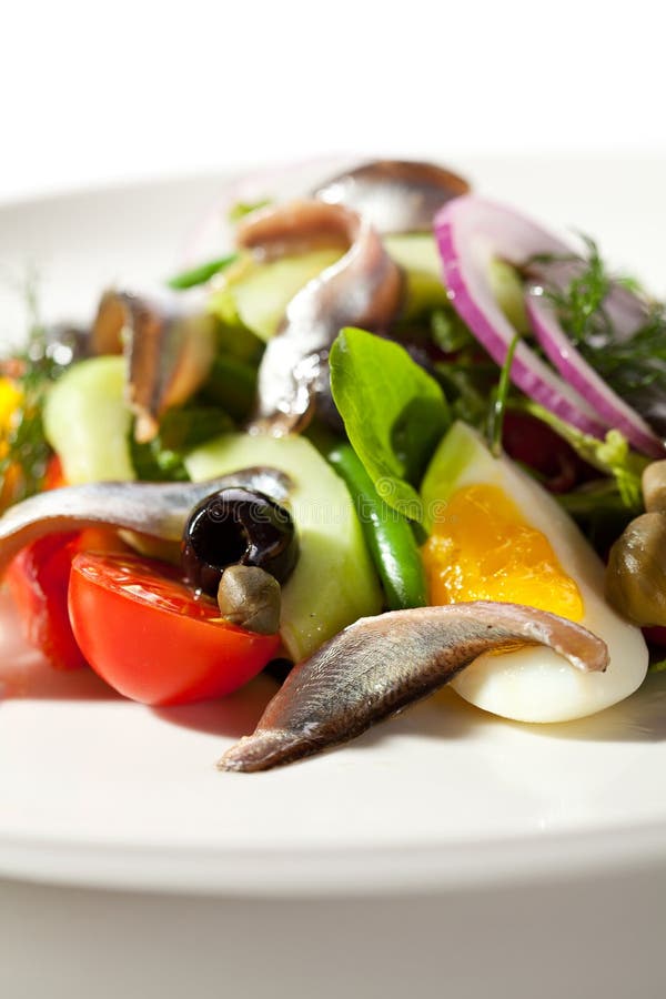 Salad with Anchovy stock photo. Image of meal, fish, cuisine 10918796