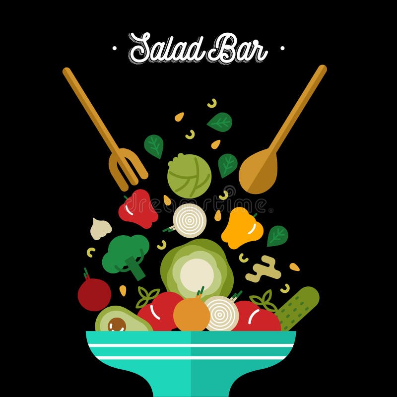 Salad bar concept with healthy vegetable food