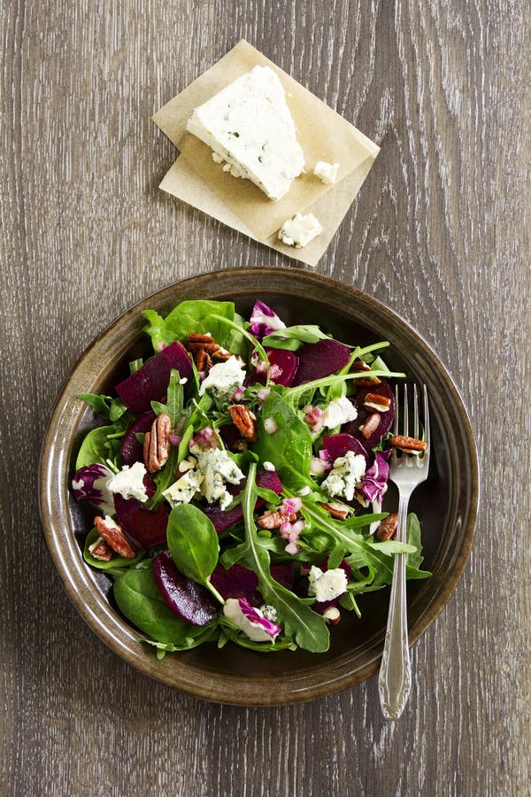 Salad With Beet, Cottage Cheese And Walnuts Stock Image Image of