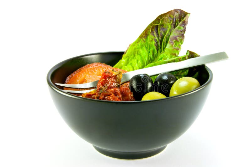 Salad Bowl and Fork stock photo. Image of lunch, bowl 10079358