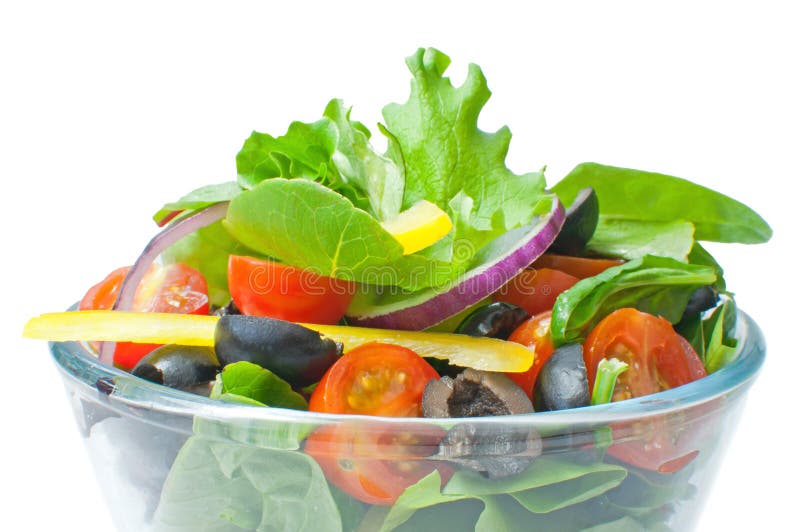 Salad in a bowl stock image. Image of leaves, isolated 32335485