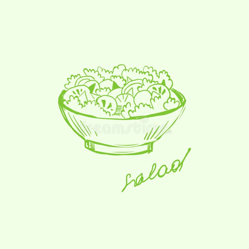 Salad Bowl Sketch Stock Illustrations 576 Salad Bowl Sketch Stock