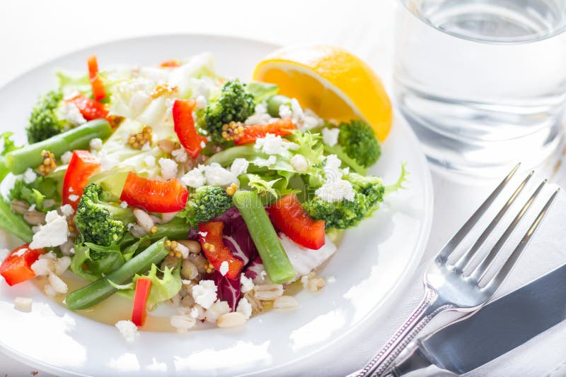 Salad Broccoli and Green Beans Stock Image Image of meal, vegetable
