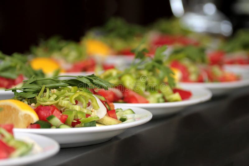 Salad buffet With various vegetables royalty free stock photography