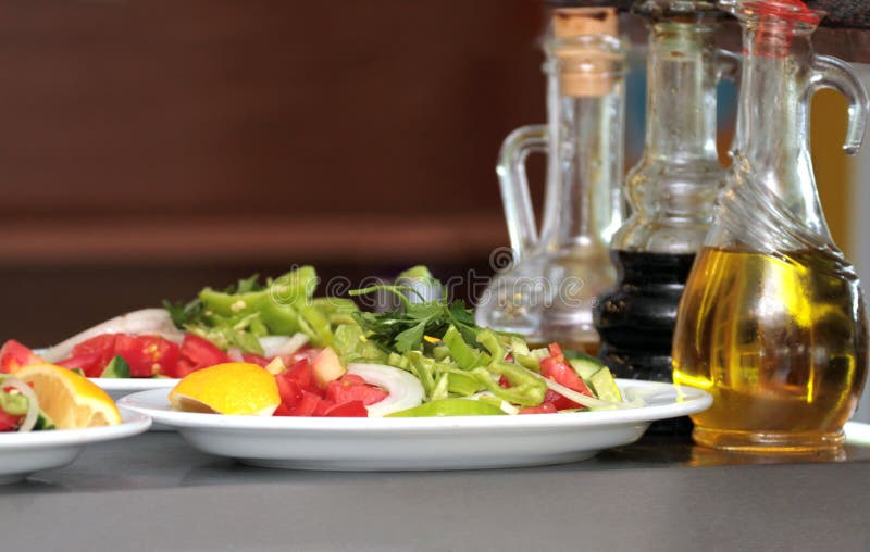 Salad buffet With various vegetables royalty free stock images