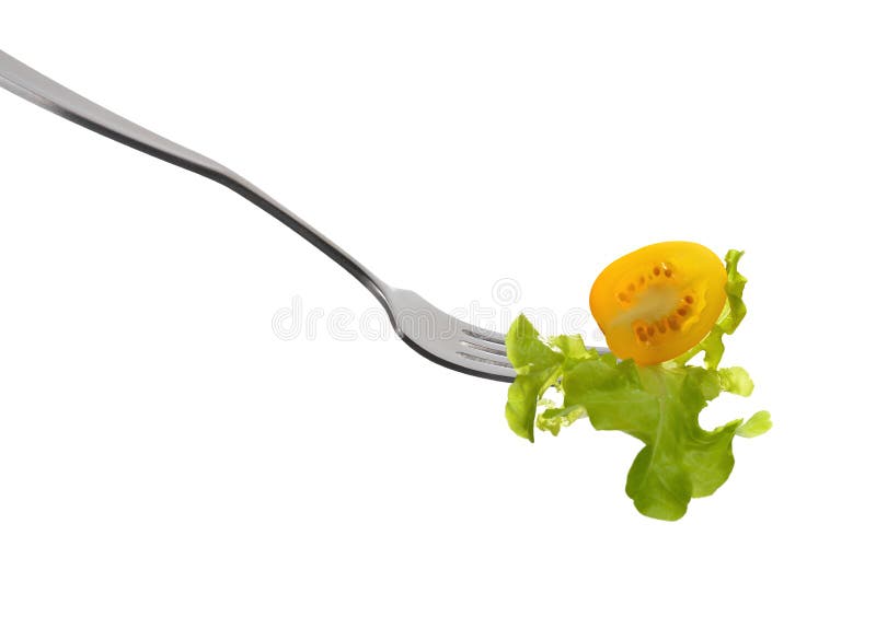 Salad on fork stock photo. Image of lettuce, vegetable 50001522