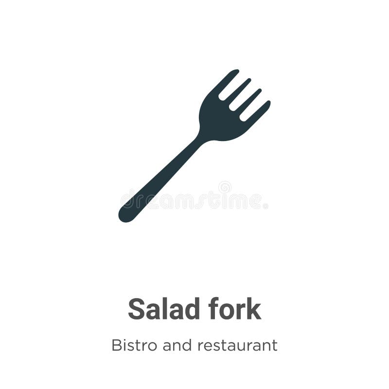 Salad Fork Vector Icon on White Background. Flat Vector Salad Fork Icon