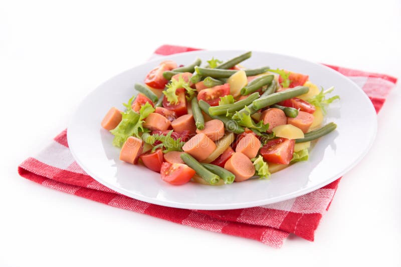 Salad with Green Bean,potato and Sausage Stock Photo Image of nutrition, sausage 40836176