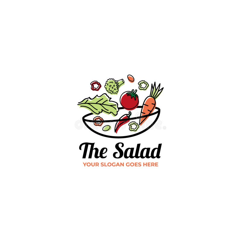 Bowl Salad And Healthy Food, Logo Template. Natural, Organic
