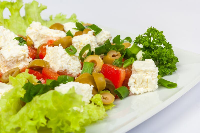 Salad with olives and feta stock photo. Image of gourmet 30939864