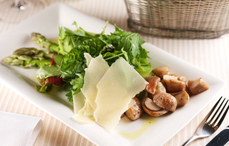 Salad with Porcini Mushrooms and Arugula Stock Image Image of arugula