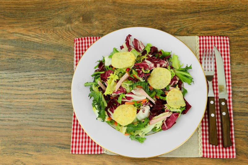 Salad with Potato Chips and Blue Cheese Stock Image Image of prepared, shot 65388659