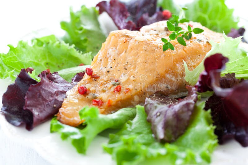 Salad with salmon