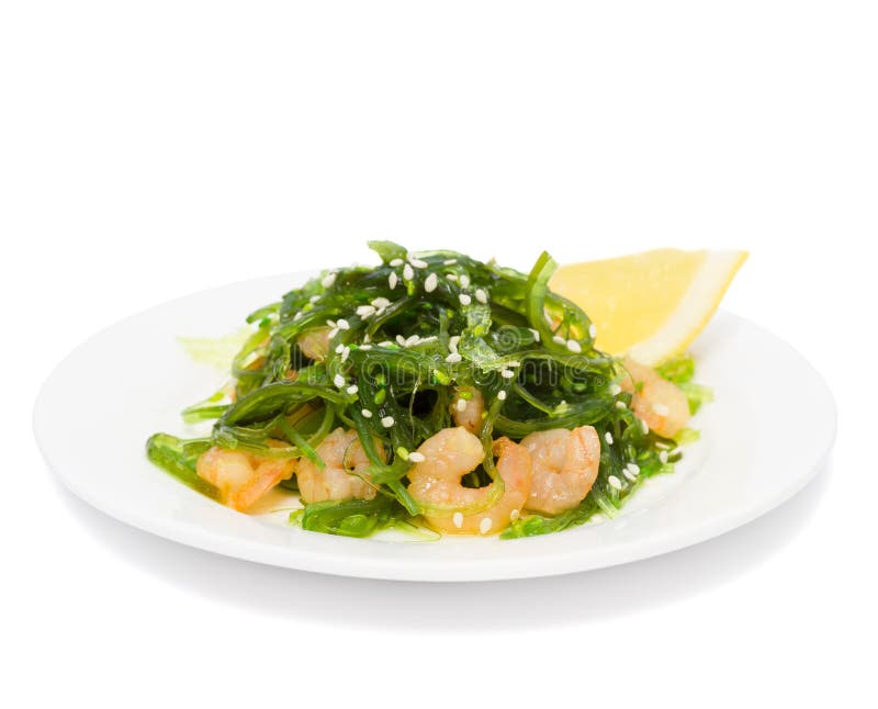 Salad of seaweed chuka with prawns