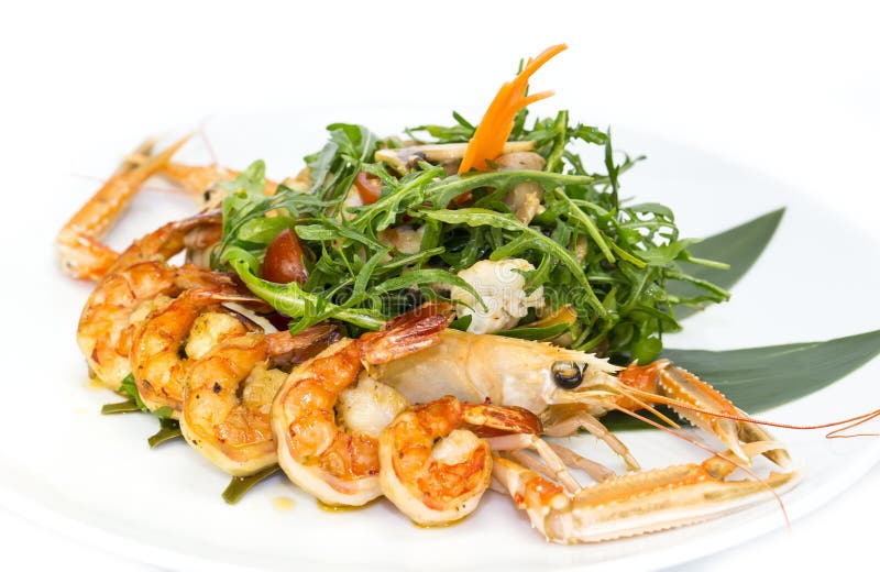 Salad of shrimp and crawfish