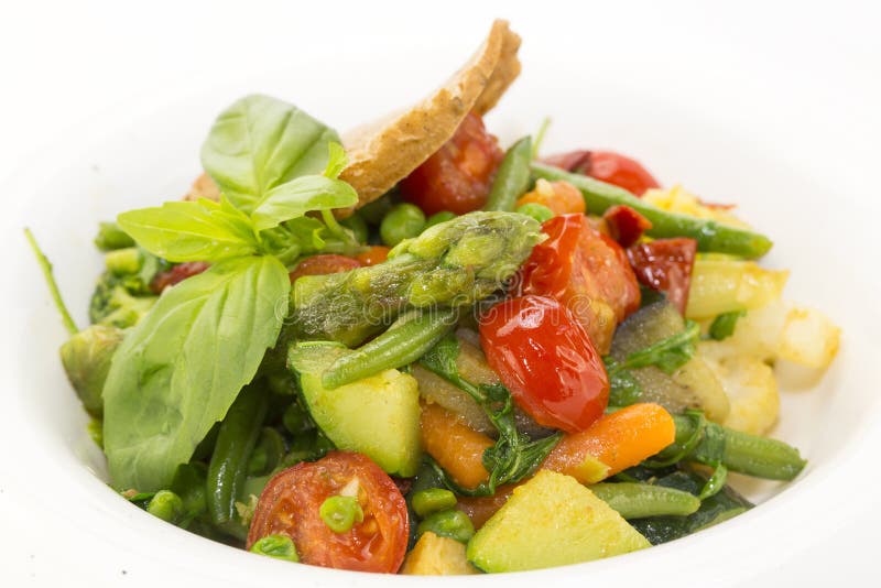 Salad of steamed vegetables