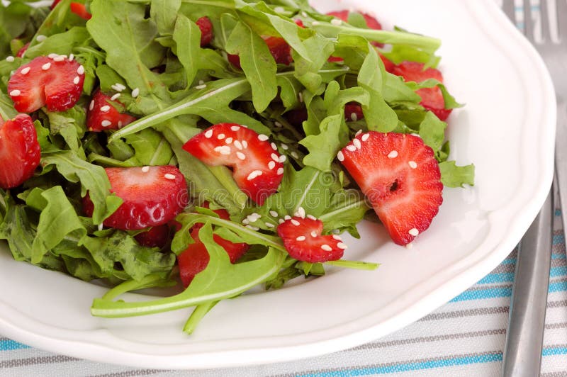 Salad with strawberry stock photo. Image of dish, strawberry 31123184