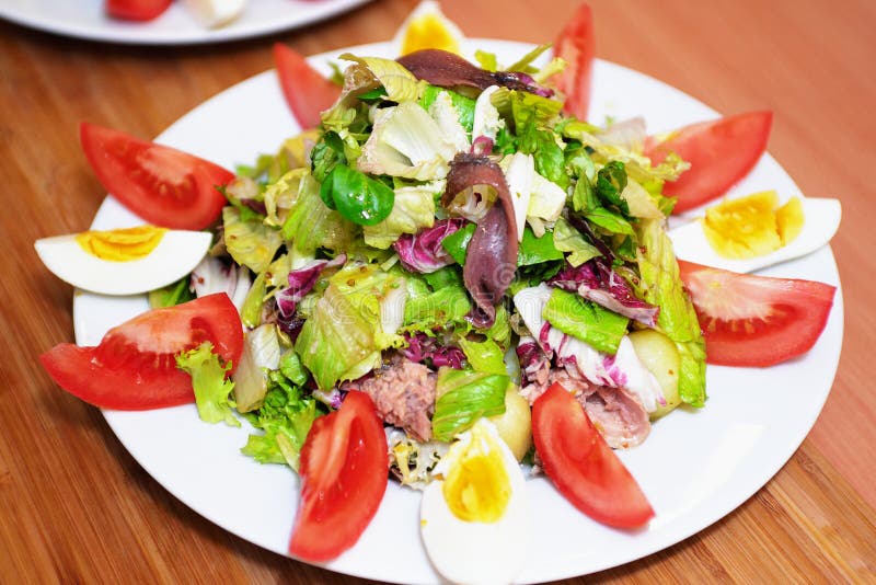 Salad with Vegetables and Greens Stock Photo Image of dinner, cooking
