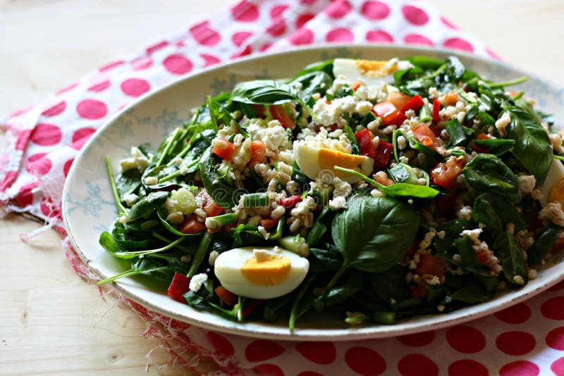 Salada da cevada com vegetais imagem de stock Salada da cevada com vegetais imagem de stock